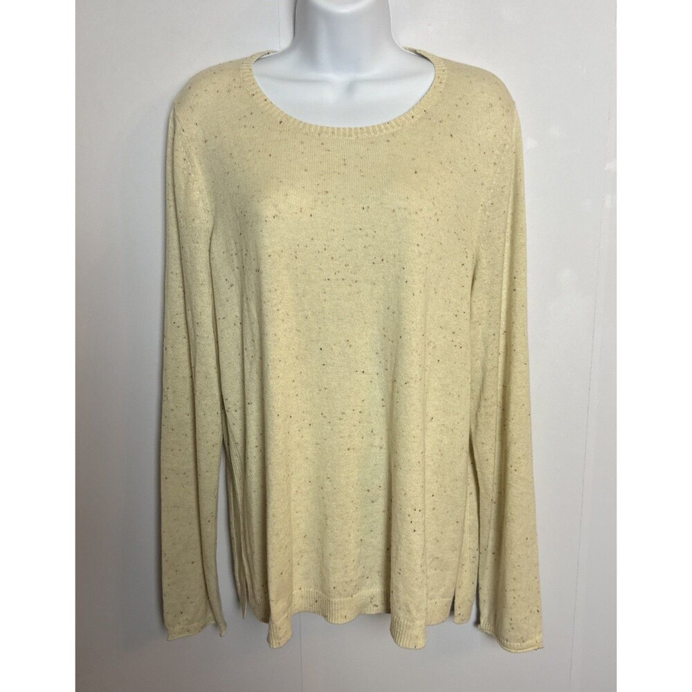 JJill Wearever Womens Sweater Large Oatmeal Minimalist‎ Lightweight Classic